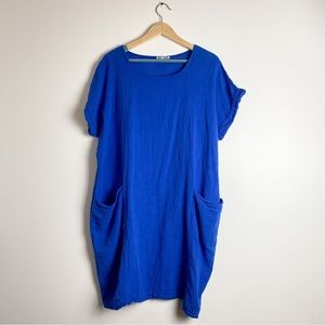 Italian Made Gauze Royal Blue Lagenlook Dress